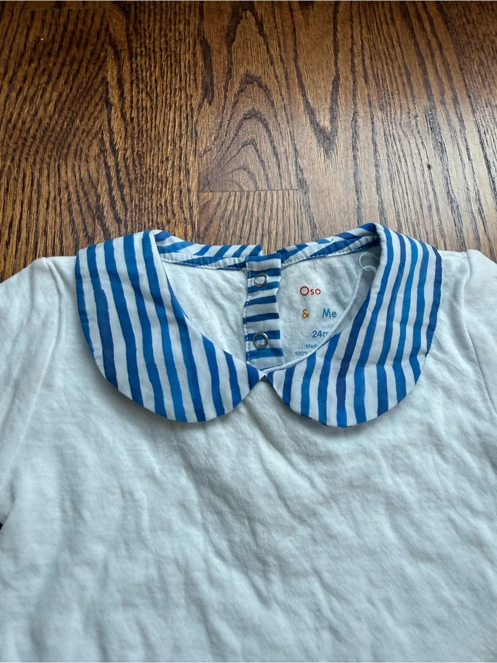 NEW Oso & Me Organic Cotton Pan Onesie Painted Stripe 24 Months
